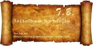 Teitelbaum Borbála névjegykártya